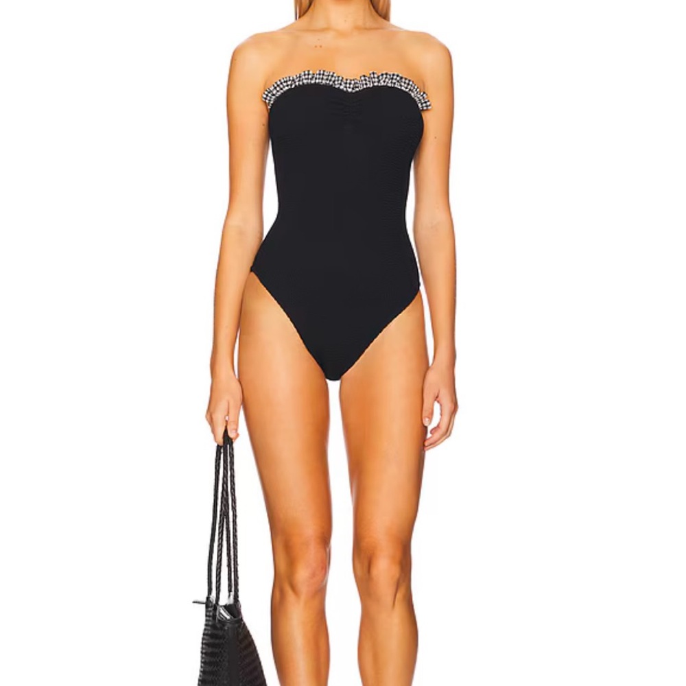 Hunza G Dolly Swim Black Gingham